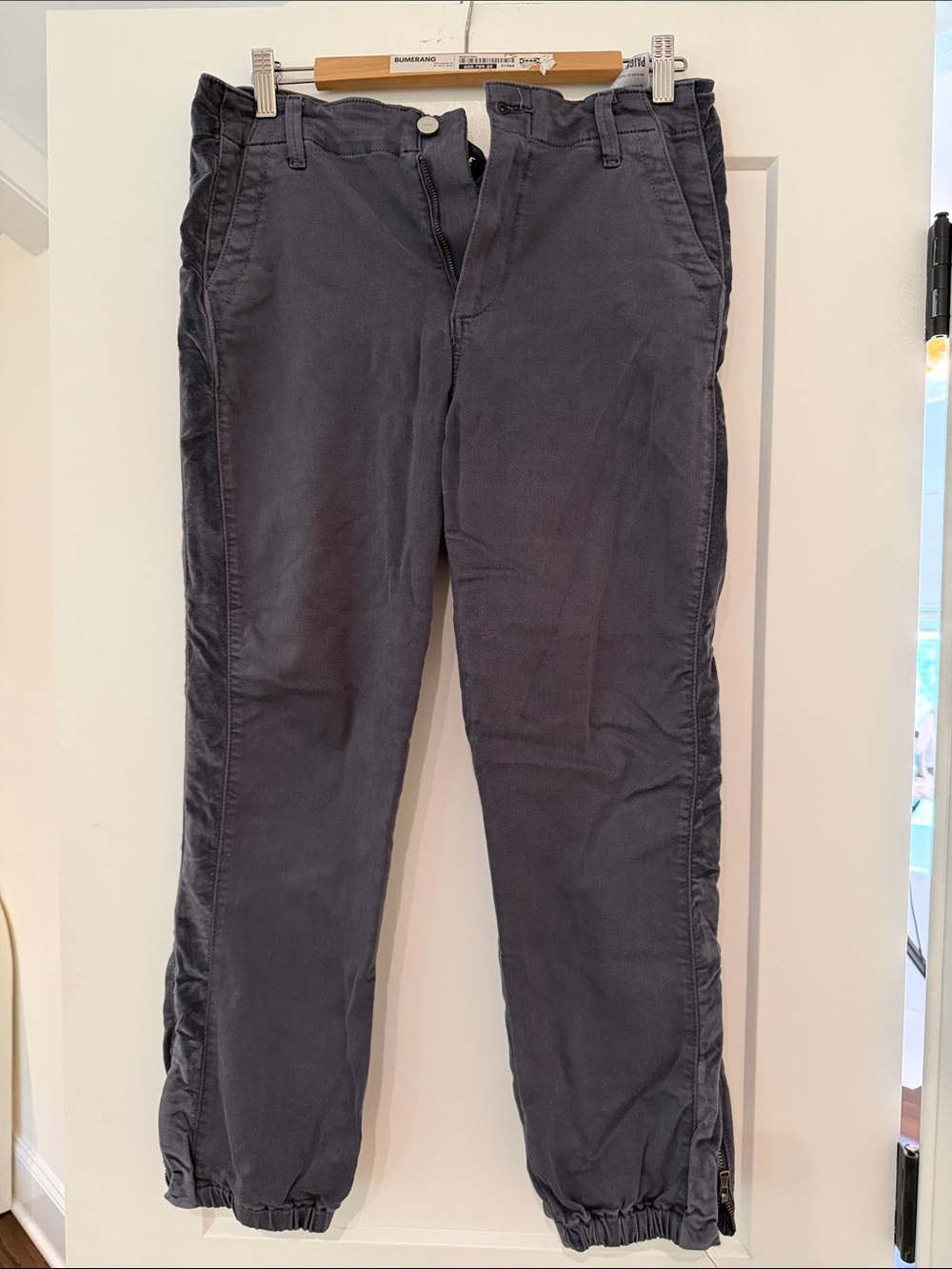 PAIGE women’s Dark Charcoal Zip Front Pants